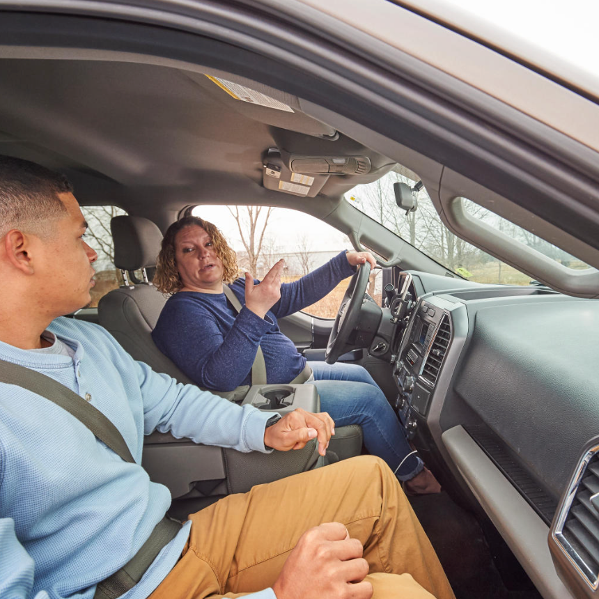 Woman reading on tablet