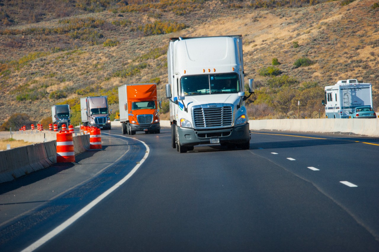 Truck on highway